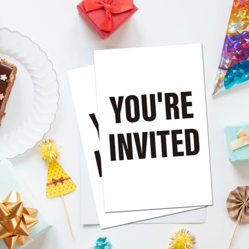 Soiceu modern boys party invites kit showcasing high quality thick paper texture and clean typography