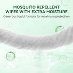 Flodteek plant based mosquito wipes displaying the green cartoon fox family friendly design