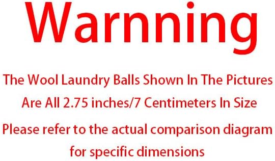 Three eco friendly wool laundry balls arranged neatly to demonstrate their round two point three six inch diameter size.