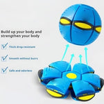 Gcvsdoa transforming flying saucer toy compressed into a flat disc shape