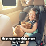 Harrier Hardware automotive side window sun blocker applied to backseat passenger glass