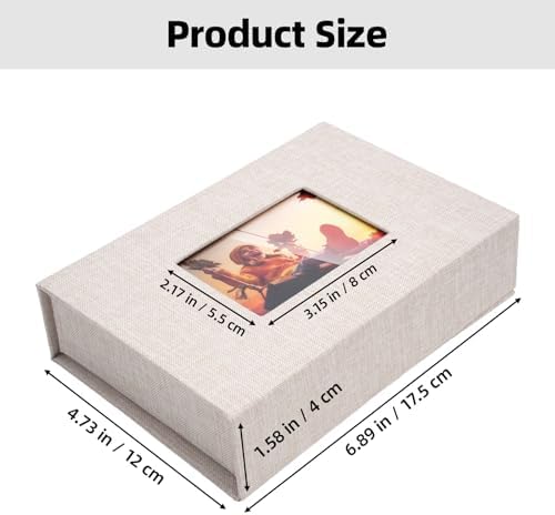 Hiwhy beige keepsake organizer showing transparent window and magnetic lid