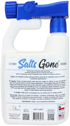 Salts Gone salt remover bottle attached to garden hose