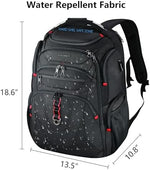 KROSER 17.3 inch computer backpack showing flat unfolded TSA security layout