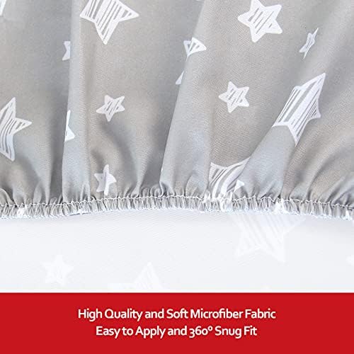 Pack and Play Sheets, 2 Pack Mini Crib Sheets, Stretchy Playard Fitted Sheet, Compatible with Graco Pack n Play, Soft and Breathable Material, Stars & Bunny - Image 5