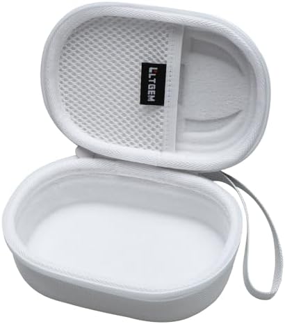L LTGEM shockproof EVA carrying case white variant showing 360 degree zipper closure