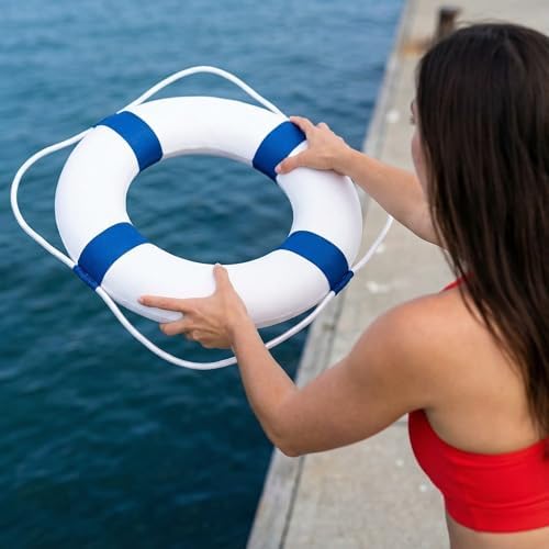 Side view of CtopoGo 50 centimeter pool safety throw ring
