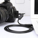 Portable black camera replacement cable displaying the standard usb-a end