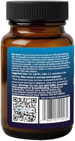Supplement facts label on Nutricel Methylene Blue bottle