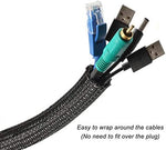 Close up view of the durable polyethylene terephthalate material showing the split design opening up easily for cable insertion.