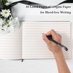 Black linen hardcover guest book for funeral services