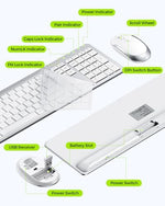 Detailed shot of the silent scissor switch keys demonstrating the comfortable low noise design for office environments.