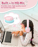 Tronsmart KH02 Princess Pink headphones with 3.5mm audio cable accessory