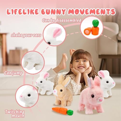 Close up of Feknnedm interactive rabbit twitching nose and ears