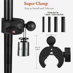 Peastrex universal tablet stand bracket demonstrating compatibility with a smartphone and large tablet