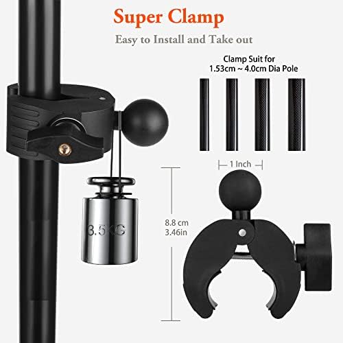 Peastrex universal tablet stand bracket demonstrating compatibility with a smartphone and large tablet