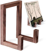Solid spade wood vinyl record stand placed next to a record player console