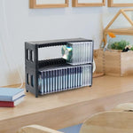 Alavisxf Xx modular media storage rack styled inside a modern home office bookcase setup