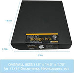 Black clamshell storage box for photographs and documents