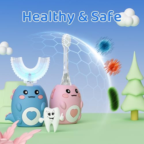 Ergonomic silicone body of kids electric toothbrush for non slip grip during brushing