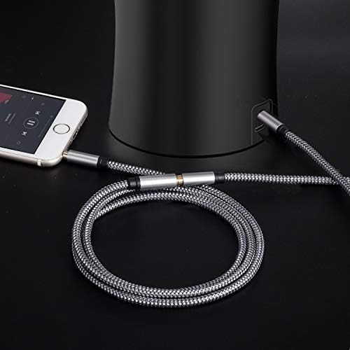 Tan QY silver aux cord for headphones and speakers
