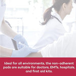 Box of 100 count Dealmed non stick gauze pads for clinical first aid