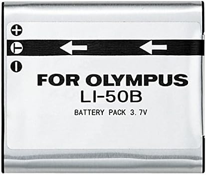 Rechargeable lithium ion digital camera battery side angle showing technical specifications and contacts