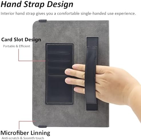 Viclowlpfe black premium synthetic leather tablet binder closed view