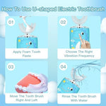 Playiko electric toothbrush kit with four replacement u-shaped heads