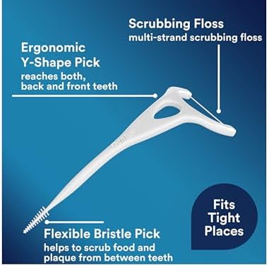 DenTek dental flossers package displaying the refreshing mouthwash blast flavor label
