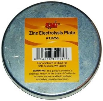 Beau Mac Zinc Electrolysis Plate front view showing three mounting holes and solid metal construction.