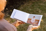 The Grandparent Gift Co. Grandma memory book open page view revealing transparent acid free inserts
