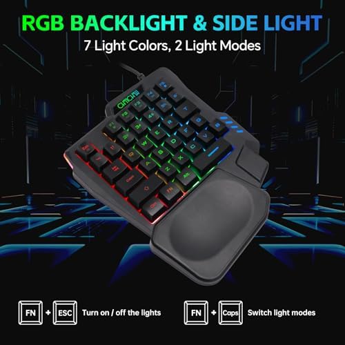 Close up of Chonchow RGB backlit half keyboard with wrist rest