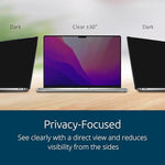 Comparison shot showing the anti glare matte finish side versus the high clarity glossy finish side.