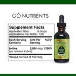 Go Nutrients nascent iodine 30ml bottle dropper mechanism close up