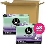Close up of U by Kotex Extra Heavy Absorbency pads showing the wings and larger back design.
