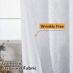 Top header view showcasing the twelve rust proof stainless metal grommets of the OWENIE white curtain