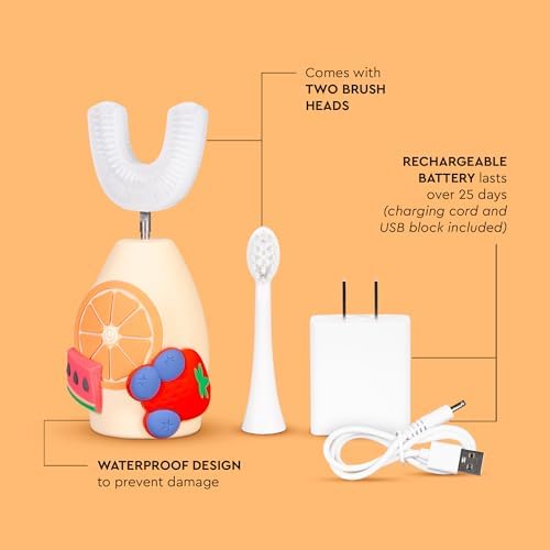 Boka rechargeable kids toothbrush with U-shaped silicone head attached