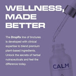 DropRx Calm Kava Extract packaging box showing Dr Nicole Saphier formulation details