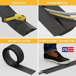 D-Line cable protector showing pre-split backing for wires