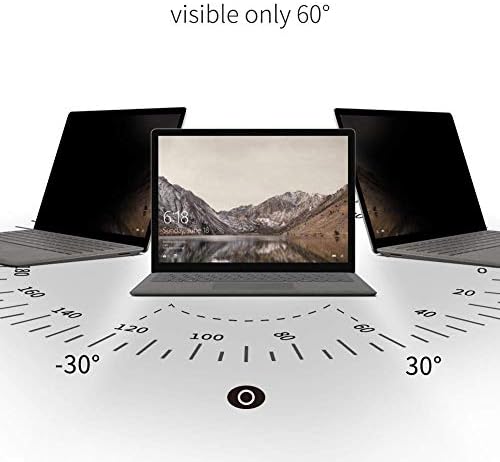 FILMEXT removable anti spy filter for Surface Laptop 3 4 5 demonstrating blacked out screen side view angle.