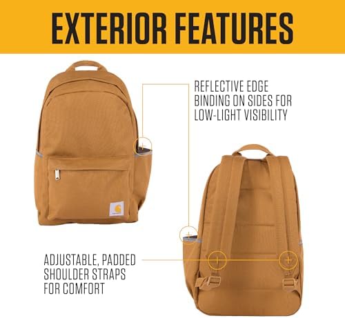 Carhartt heavy duty water resistant pack side profile highlighting water bottle pocket