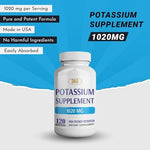 Health Lfe Potassium Bicarbonate supplement bottle showing non-GMO gluten free icons