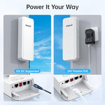 UeeVii wireless bridge companion router for indoor signal distribution across remote buildings.