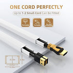 Delamu cable concealer kit showing six self-adhesive raceway channels and corner connectors.