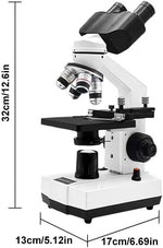 Imported high power biological microscope demonstrating slide placement on the mechanical stage.