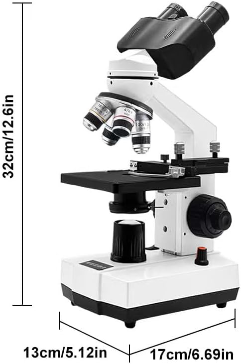 Imported high power biological microscope demonstrating slide placement on the mechanical stage.