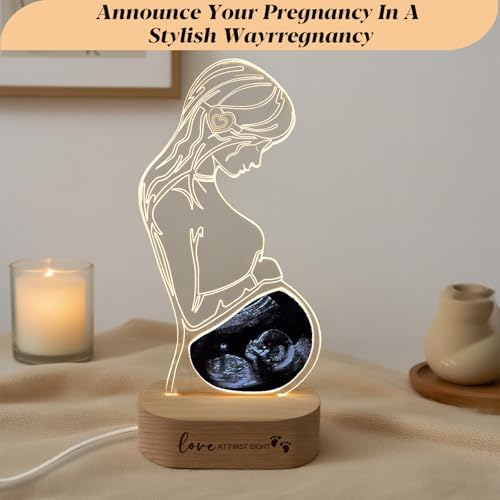 Close up view of the engraved acrylic pregnancy keepsake frame from USA