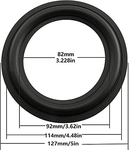 Top down view of BLLNDX 5 inch speaker rubber rings