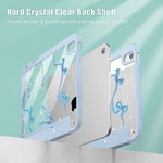 Tuiklol Bow-Blue protective case folded into the sixty-five degree video viewing stand orientation